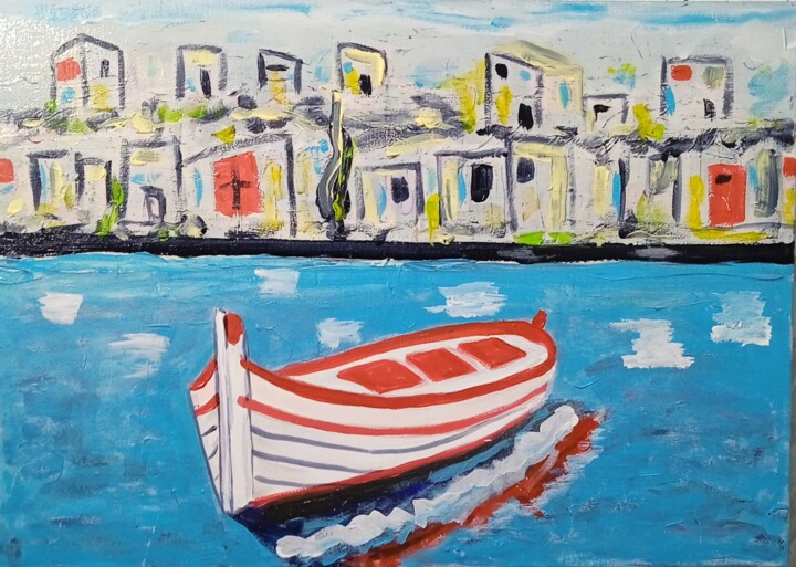 Peinture intitulée "Le pointu à la poin…" par Claude Degret, Œuvre d'art originale, Acrylique