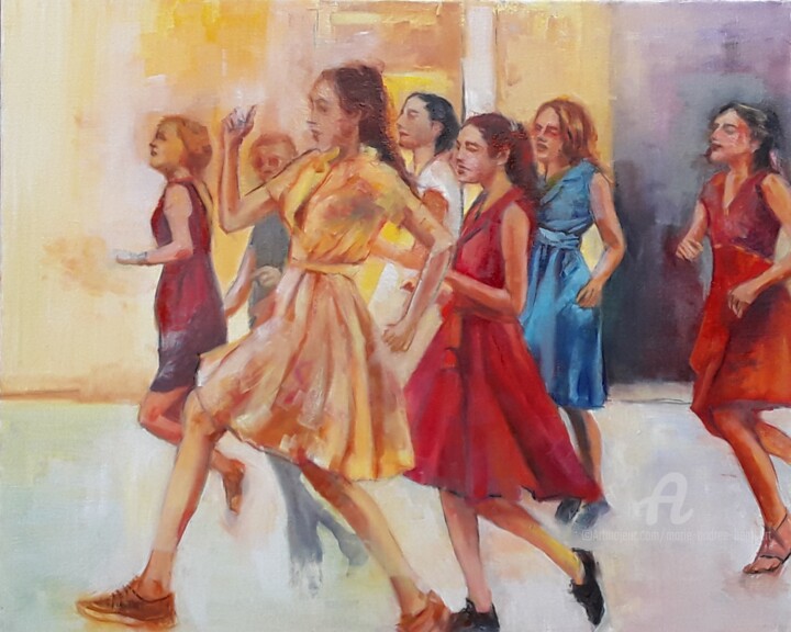 Peinture intitulée "Cadence" par Marie Andrée Hembert, Œuvre d'art originale, Huile Monté sur Châssis en bois