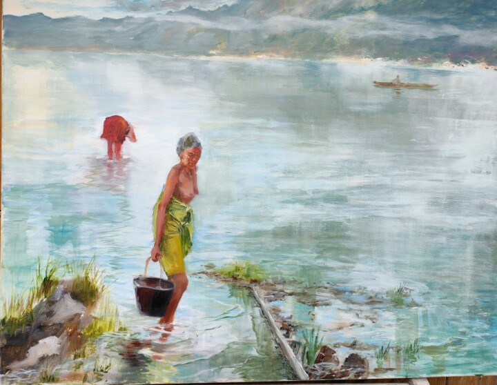 Toilette au pied du volcan 绘画, 25.6x31.9 in