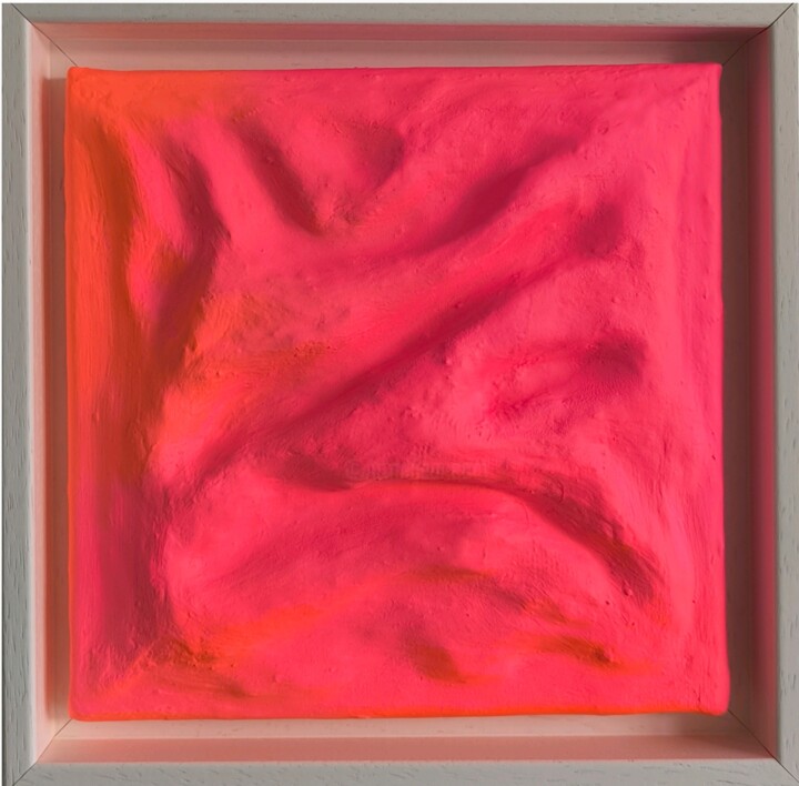 Orange Pink Combo with Frame 雕塑, 7.9x7.9 in