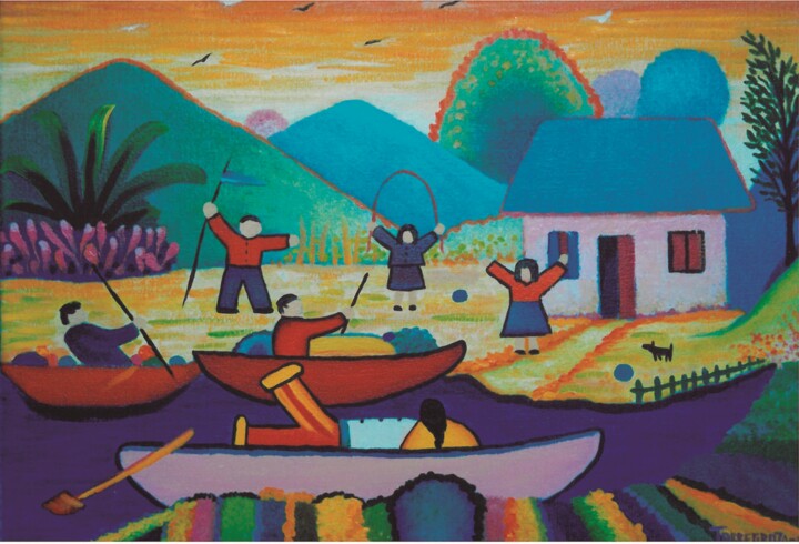 Painting titled "TRANSEUNTE" by Sandro Torregroza, Original Artwork, Oil Mounted on Wood Stretcher frame