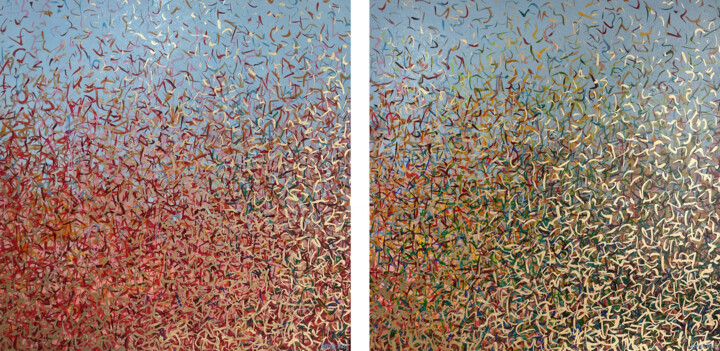 Golden Outback Duo 绘画, 39.8x79.5 in