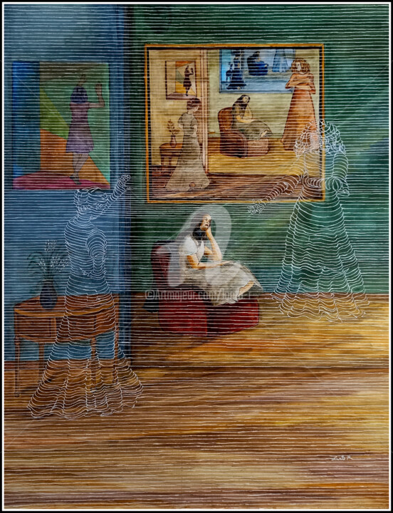 Painting titled ""Eternel recommence…" by Lanto R., Original Artwork, Acrylic