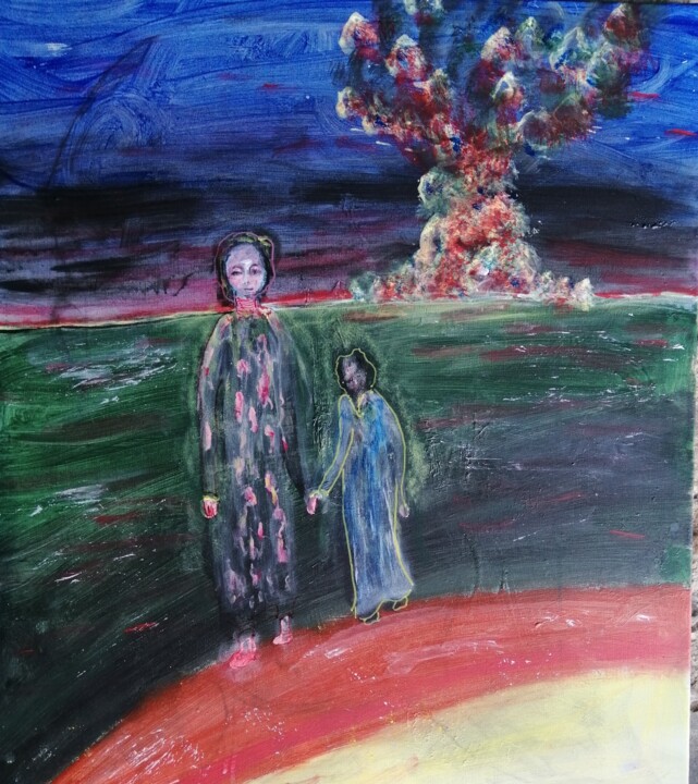 Nous allons voyager légers. 绘画, 31.9x26 in