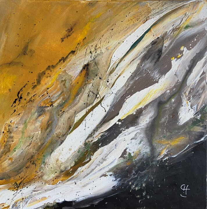 Peinture intitulée "Minéral II" par Sandrine Chalot, Œuvre d'art originale, Huile