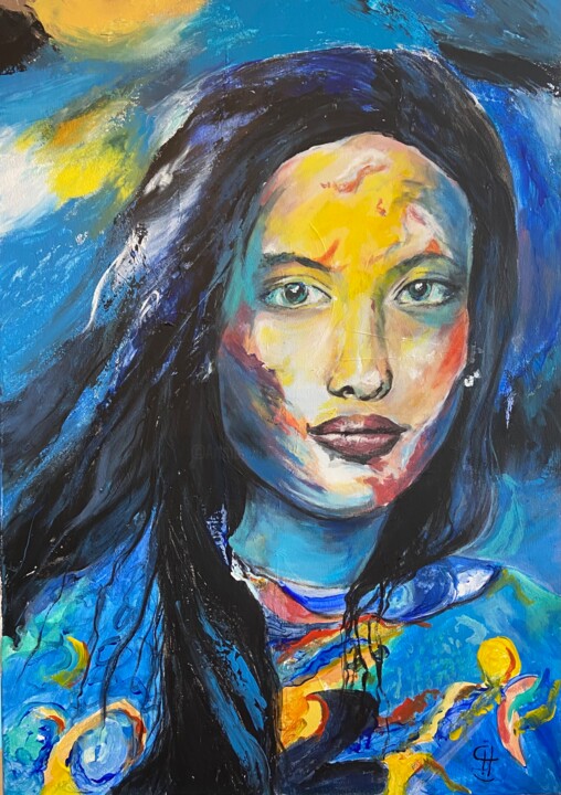 Peinture intitulée "Mareva" par Sandrine Chalot, Œuvre d'art originale, Huile