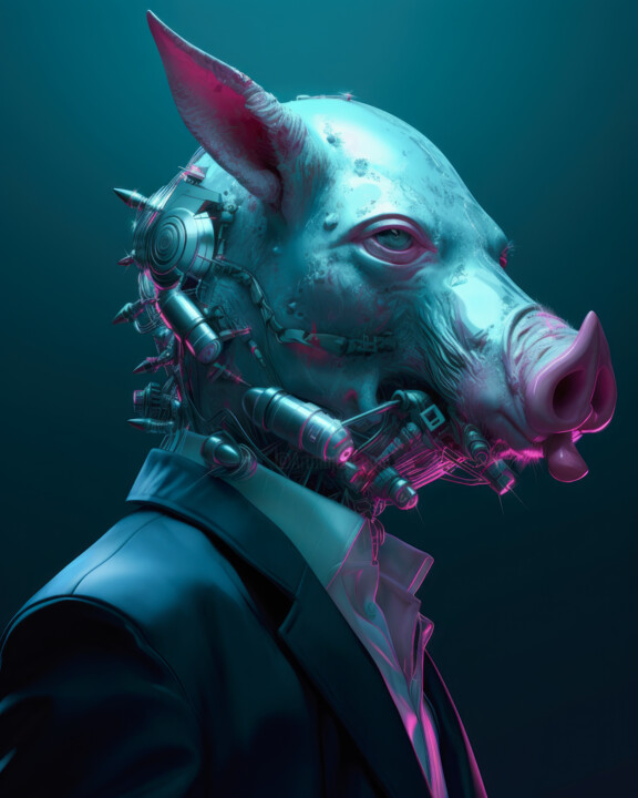Steampunk Pigs 4 数字艺术
