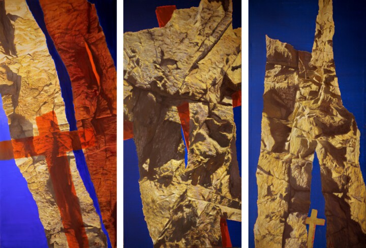 "Via Crucis", triptych, 195*95cm/each, oil on canvas Картина, 76,8x37,4 in
