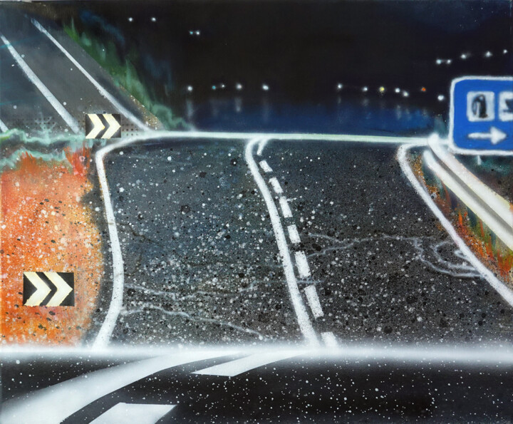 Painting titled ""23:15"" by Rudi Cotroneo, Original Artwork, Oil