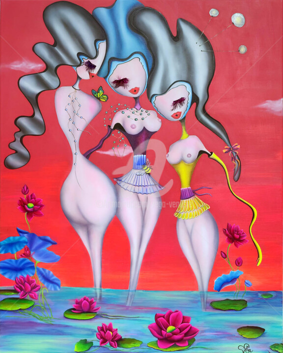 Sororité 绘画, 36.2x28.7 in