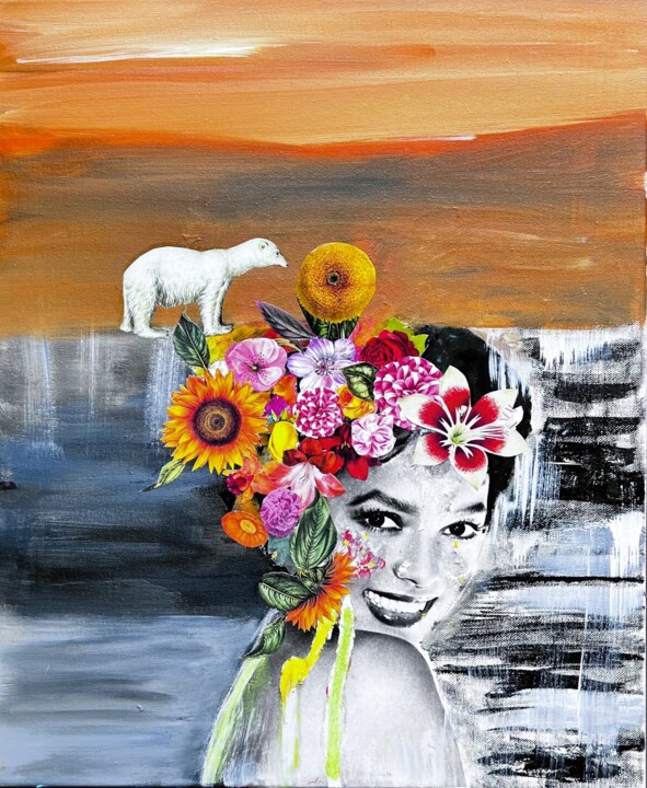 le désert fleuri 绘画, 17.7x15 in