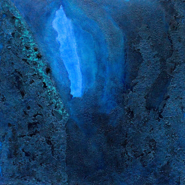 Peinture intitulée "Bleu escape" par Robert Cadiere, Œuvre d'art originale, Acrylique Monté sur Châssis en bois
