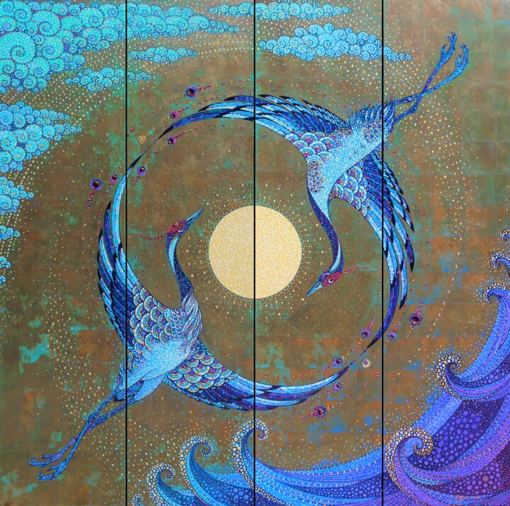 Peinture intitulée "AER AD AQUAM (SCREE…" par Polina Ogiy, Œuvre d'art originale, Huile