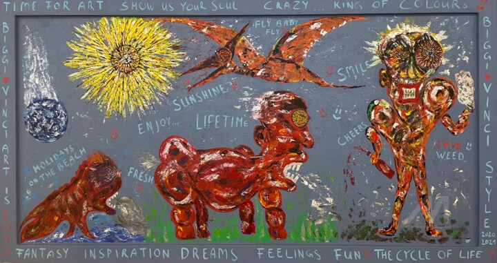 The circle of life 绘画, 57.1x106.3 in