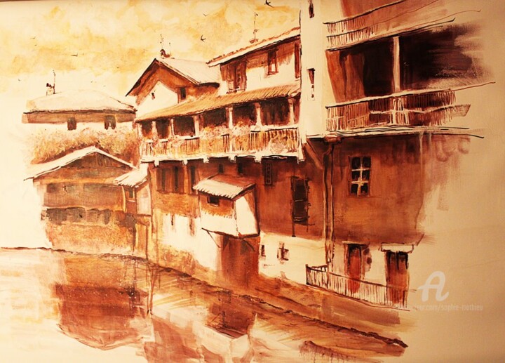 Saint Jean Pied de Port Pittura, 35,4x47,2 in