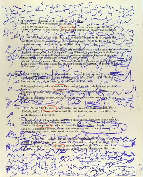 Gravures & estampes intitulée "Bibliothèque d'un a…" par Xavier Debeerst, Œuvre d'art originale, Monotype