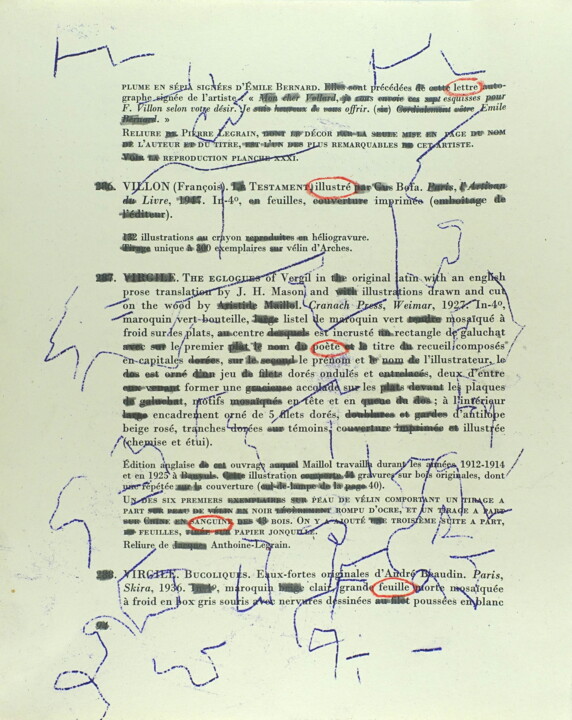 Gravures & estampes intitulée "Bibliothèque d'un a…" par Xavier Debeerst, Œuvre d'art originale, Monotype