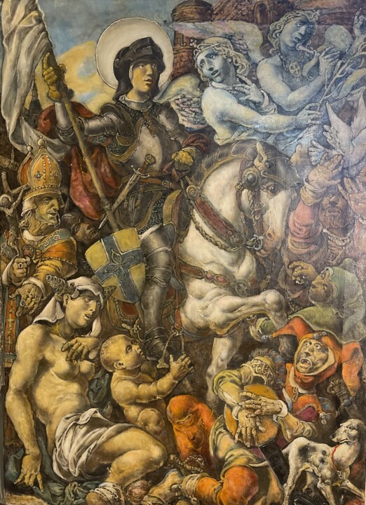 Въезд Жанны Дарк в Орлеан триптих левая часть 绘画, 33.1x24 in