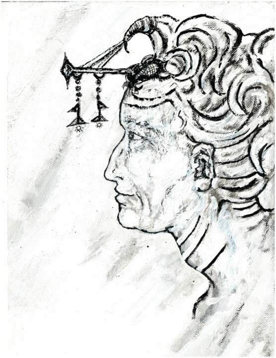 homme chaman 图画, 15.8x15.8 in