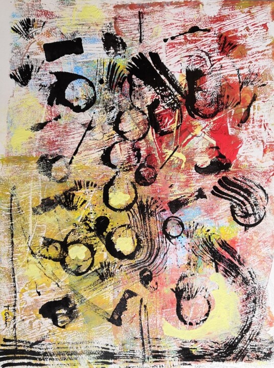 Peinture intitulée "Sphères solaires" par Frédérique Girin, Œuvre d'art originale, Acrylique Monté sur Plexiglas