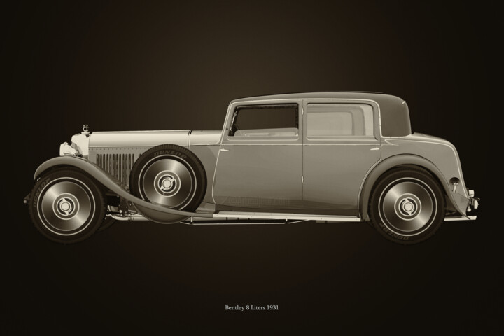 Bentley 8 liters from 1931 B&W 数字艺术