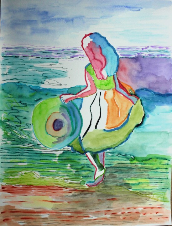 Peinture intitulée "A23-3" par Philip Moreau, Œuvre d'art originale, Aquarelle