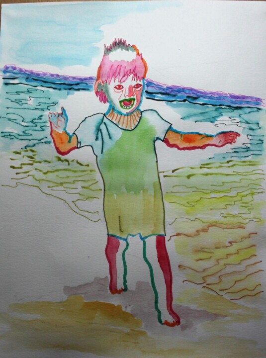 Peinture intitulée "A23-5" par Philip Moreau, Œuvre d'art originale, Aquarelle