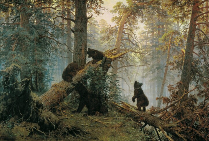 Malerei mit dem Titel "Un matin dans une f…" von Ivan Chichkine, Original-Kunstwerk, Öl