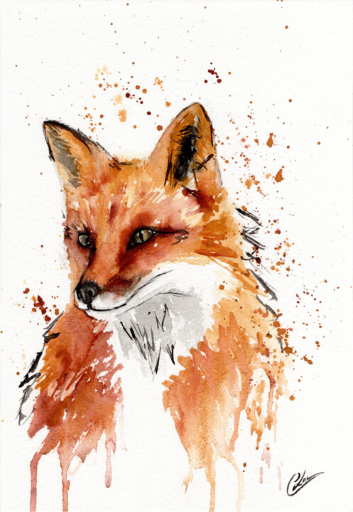Foxy 绘画, 10.2x7.1 in