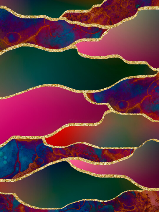 Digital Arts titled "Geometric Colourful…" by Bilge Paksoylu, Original Artwork, Digital Painting