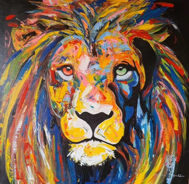 Lion king's strong Vision 绘画, 35.4x35.4 in