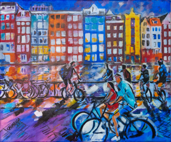 Amsterdam Bikes 绘画, 19.7x23.6 in