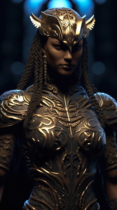 Digital Arts titled "Guardian Saleena" by China Alicia Rivera, Original Artwork, Digital Painting