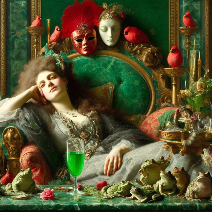 "The princess and th…" başlıklı Dijital Sanat Florence Oulhiou tarafından, Orijinal sanat, AI tarafından oluşturulan görüntü