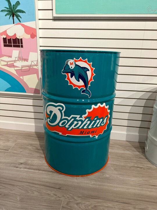 Miami Dolphins Drum 雕塑, 35x23 in