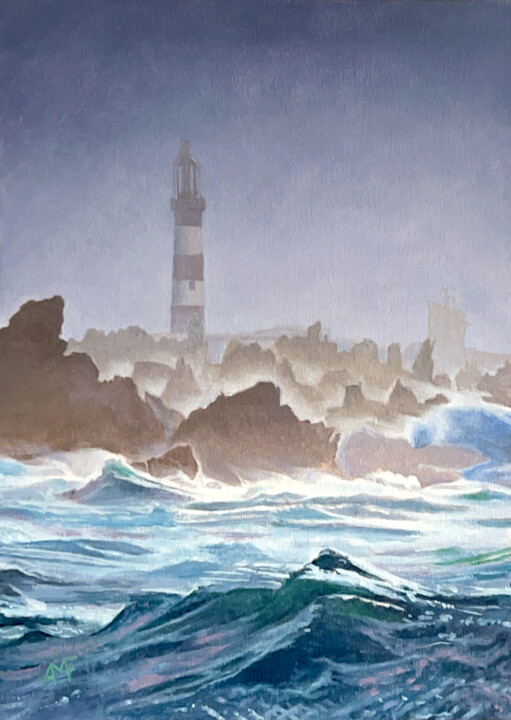 Peinture intitulée "Les dents de l'amer" par Arnaud Feuga, Œuvre d'art originale, Huile