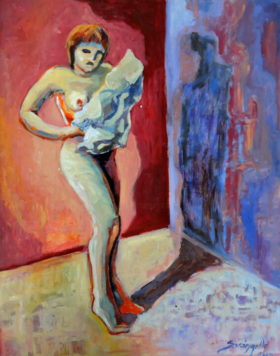 Intimate shadows. 绘画, 27.6x19.7 in