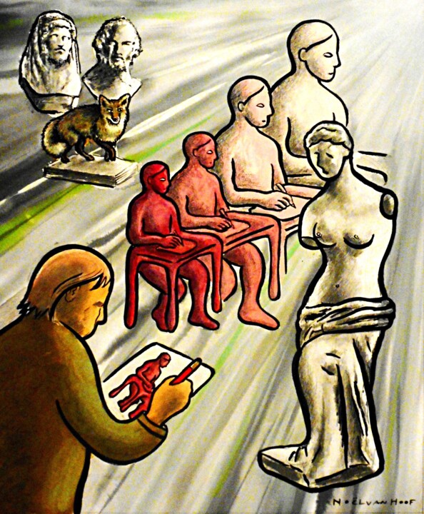 Peinture intitulée "Pribislav Hippe (MM…" par Noël Van Hoof, Œuvre d'art originale, Aquarelle