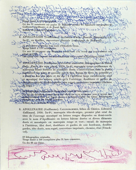 Printmaking titled "Bibliothèque d'un a…" by Xavier Debeerst, Original Artwork, Monotype