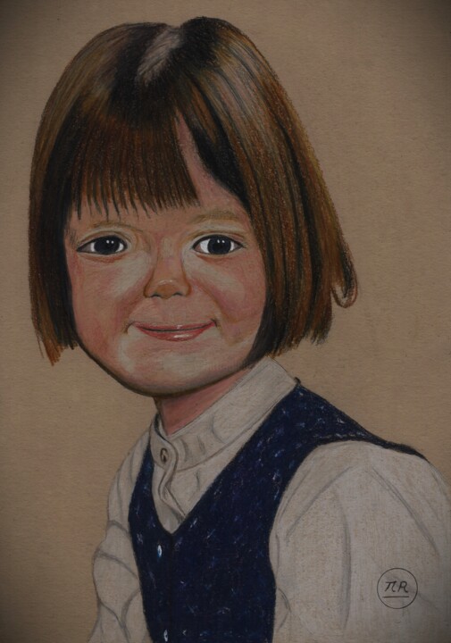 Le sourire d'une enfant 图画, 11x7.9 in