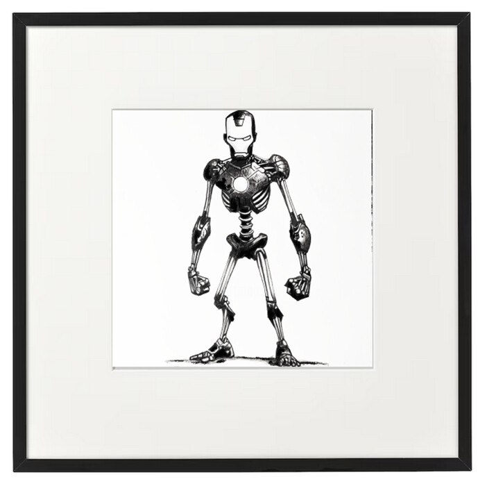 제목이 "Fer Man"인 그림 Scalp로, 원작, 숯