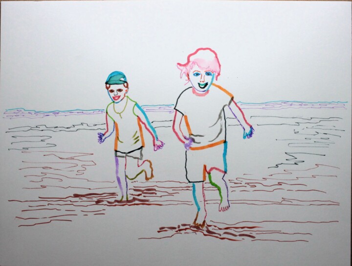 Peinture intitulée "A23-6" par Philip Moreau, Œuvre d'art originale, Aquarelle