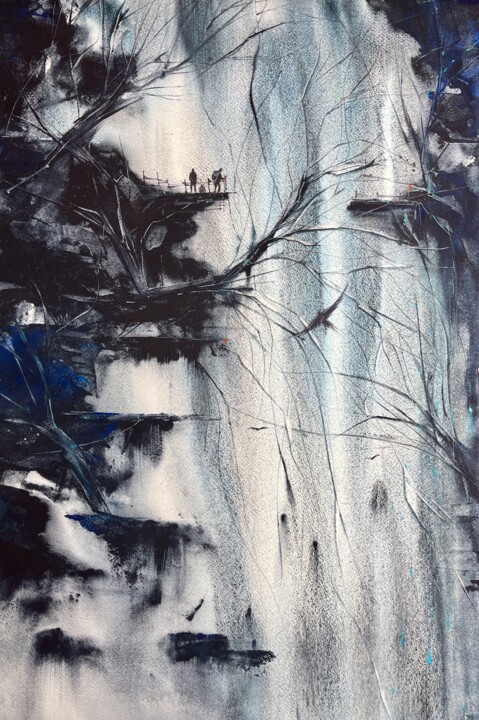 Waterfall of adventure 绘画, 22.1x15 in