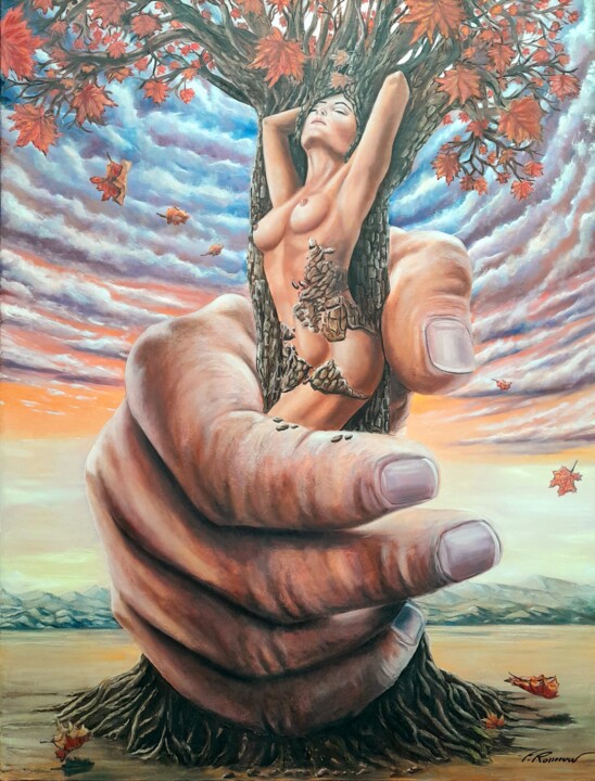 L'avertissement de Gaia 绘画, 45.7x35 in