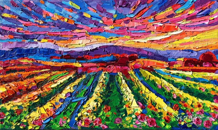 Golden vineyards 6 绘画, 11.8x19.7 in