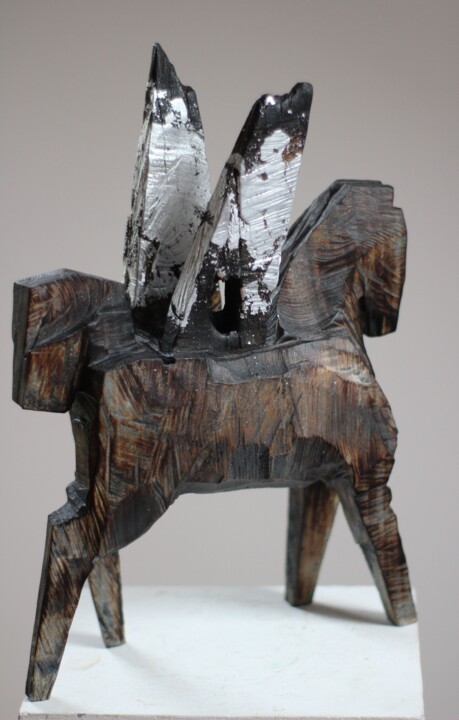 Z CYKLU KONIKI BESKIDZKIE BUREGO: Wierzbowy Konik 雕塑, 15x10.6 in