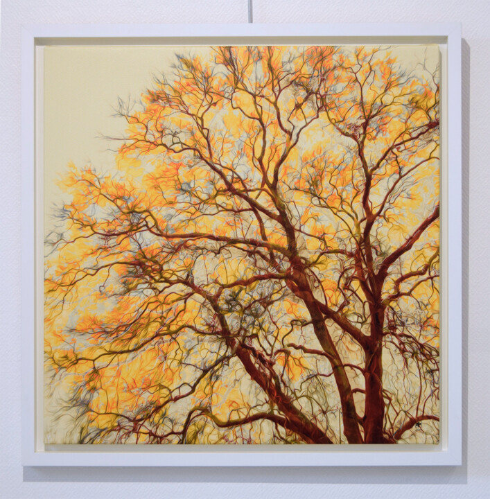 Digital Arts titled "Glacis Arbor Luteus" by Bernard Pourchet, Original Artwork, Digital Painting Mounted on Wood Stretcher…
