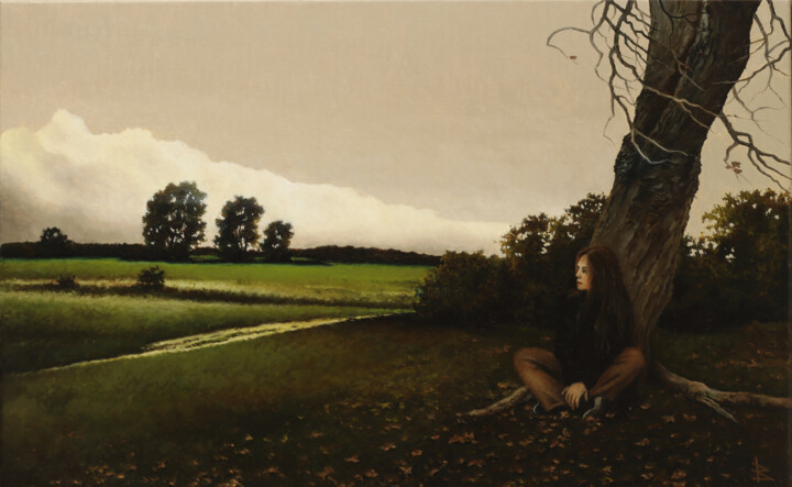 Autumn melancholy 絵画, 19.7x31.5 in