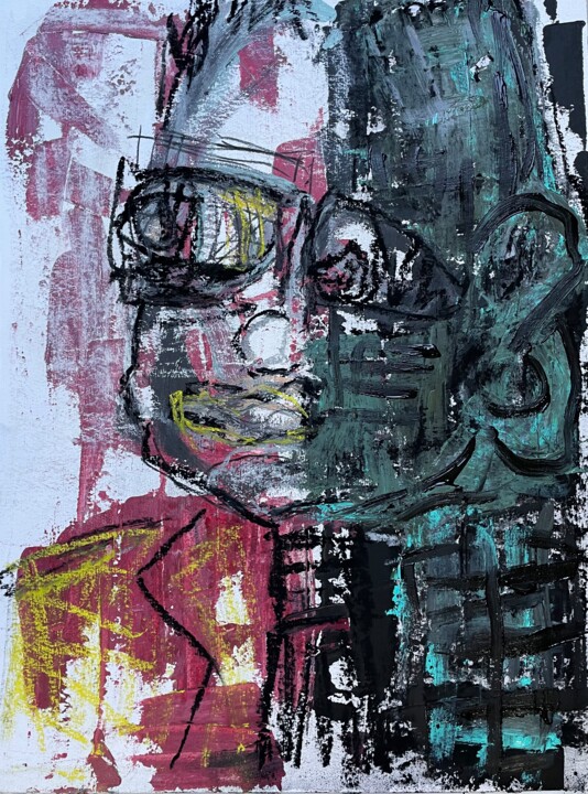 Papa Sitting For A Professional Photo Portrait (Study III) 绘画, 22.1x16.5 in