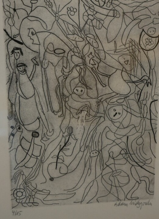 Gravures & estampes intitulée "Méli-mélo" par Adam Nidzgorski, Œuvre d'art originale, Gravure